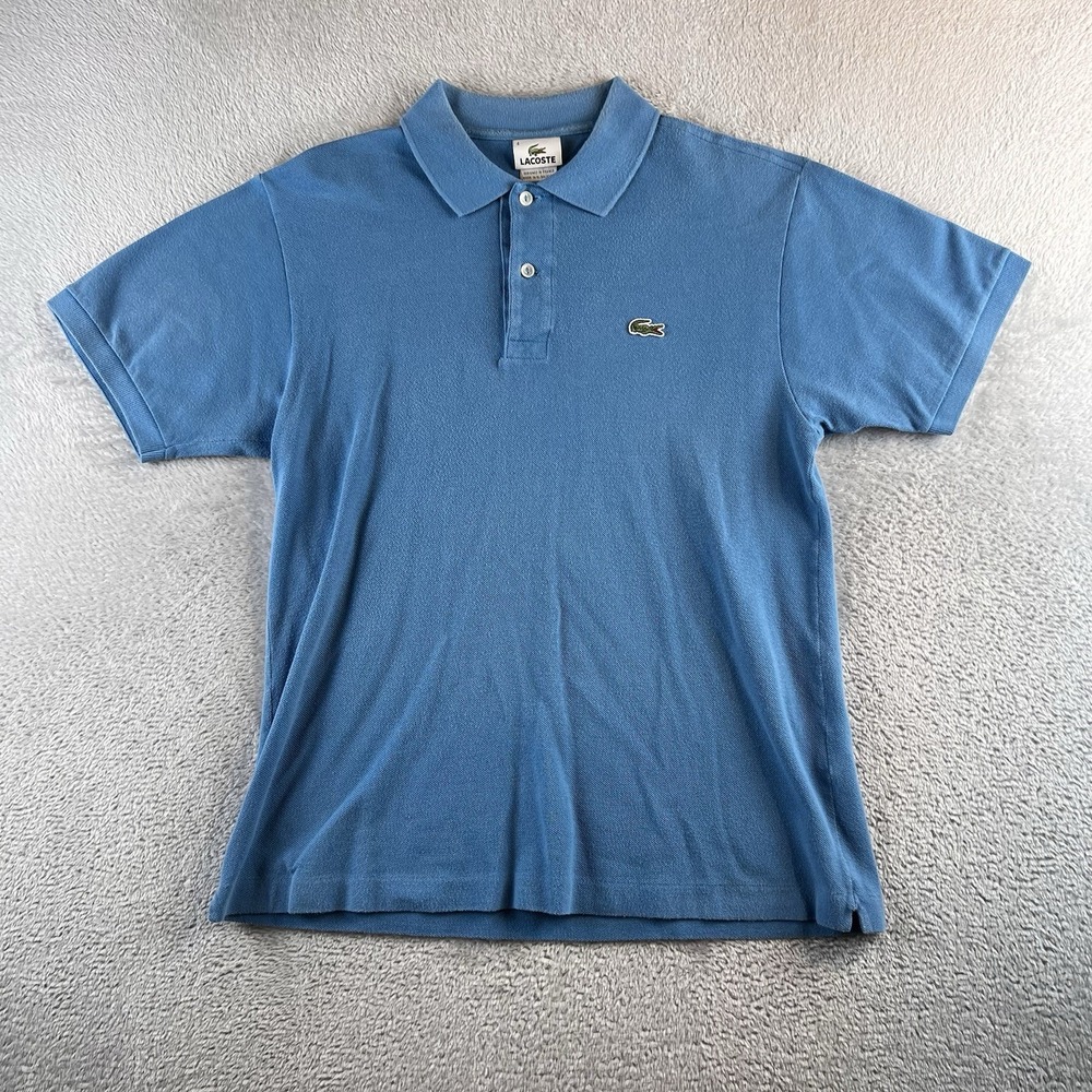 Lacoste Polo Shirt Mens M Blue Pique 100% Cotton Preppy Tennis Golf